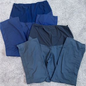 Cherokee maternity scrubs. 2 pairs - 1 navy blue and 1 gray.